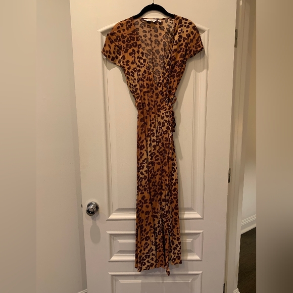 And Other Stories Midi Animal Print Wrap Dress - Picture 2 of 2